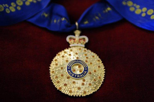 Officer in the Order of Australia medal awarded to Peter Holdsworth
