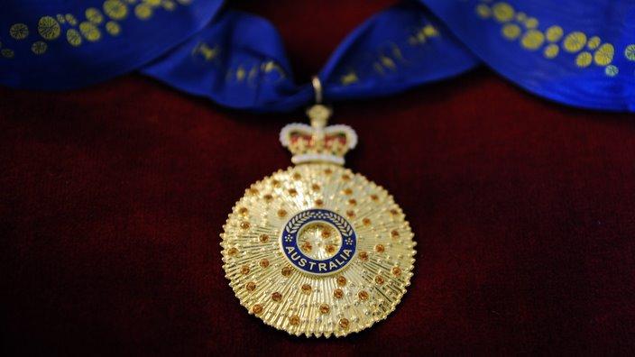 Officer in the Order of Australia medal awarded to Peter Holdsworth